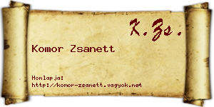 Komor Zsanett névjegykártya